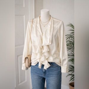 Midnight Velvet Cream Blouse